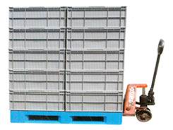 叉車、塑料托盤、塑料周轉(zhuǎn)箱的配合使用場(chǎng)景